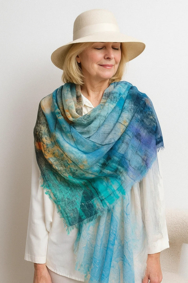 Fashion Tie-Dye Lightweight Luxury Cashmere Shawl Scarf