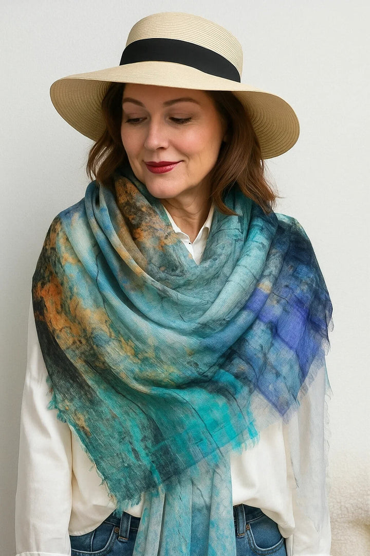 Fashion Tie-Dye Lightweight Luxury Cashmere Shawl Scarf