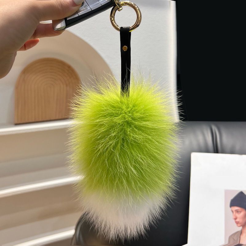 Cute Small Tail Real Fox Fur Keychain Luxury Fluffy Fur Bag Charm