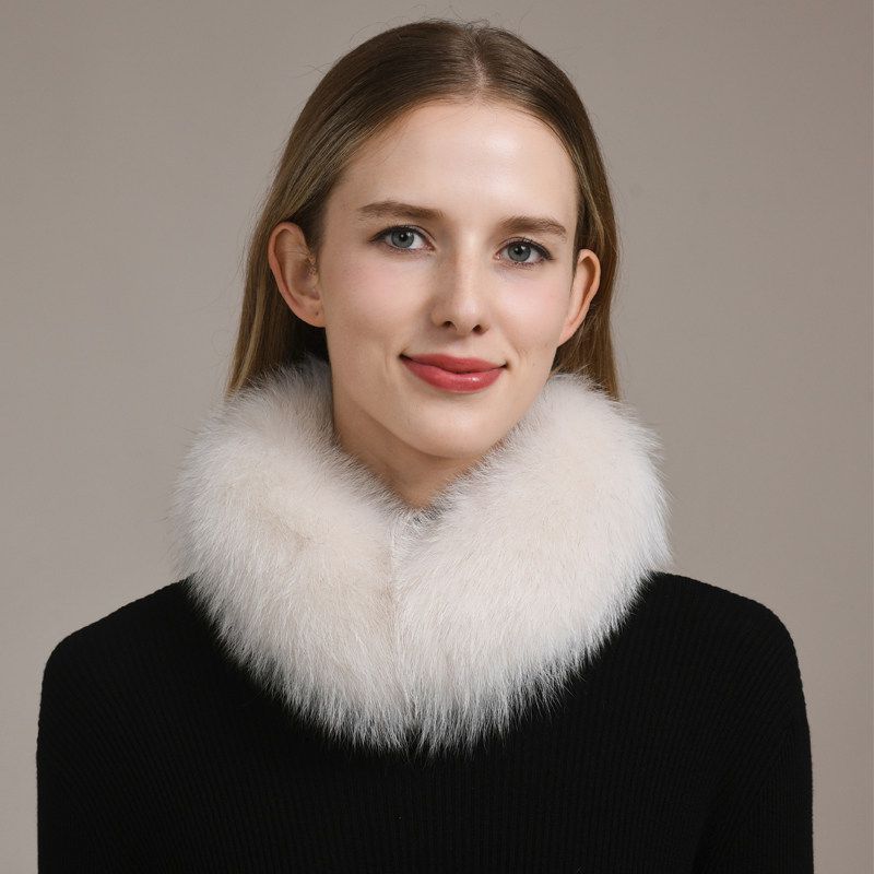 Women’s Real Fox Fur Collar Scarf Genuine Plush Winter Neck Warmer Wrap