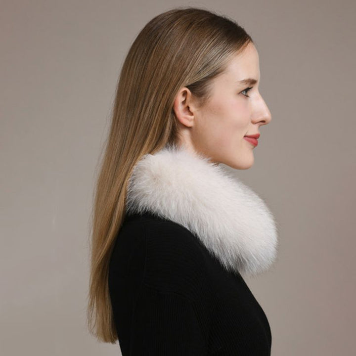Women’s Real Fox Fur Collar Scarf Genuine Plush Winter Neck Warmer Wrap