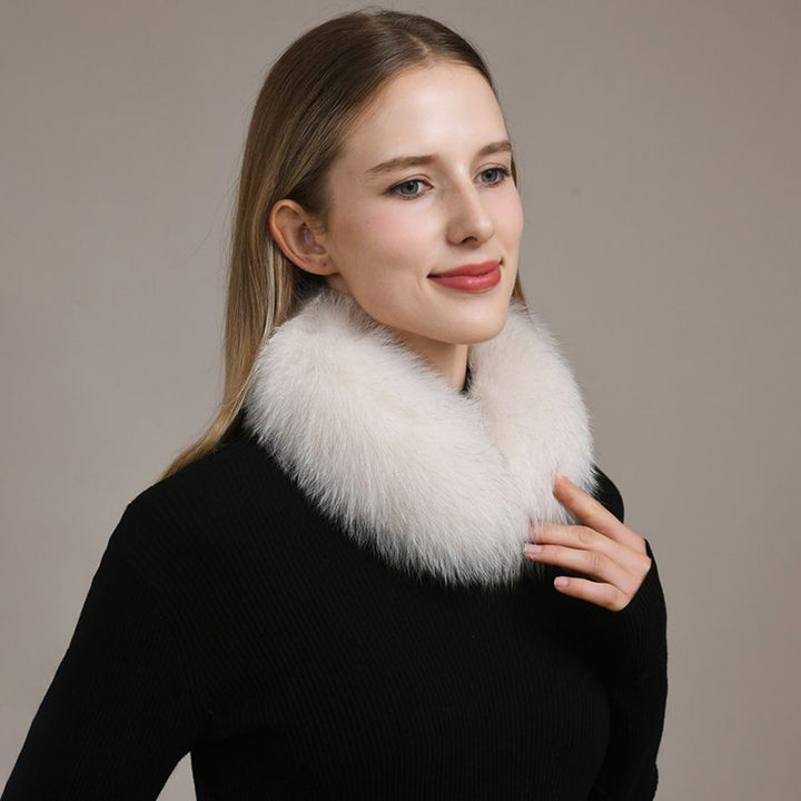 Women’s Real Fox Fur Collar Scarf Genuine Plush Winter Neck Warmer Wrap