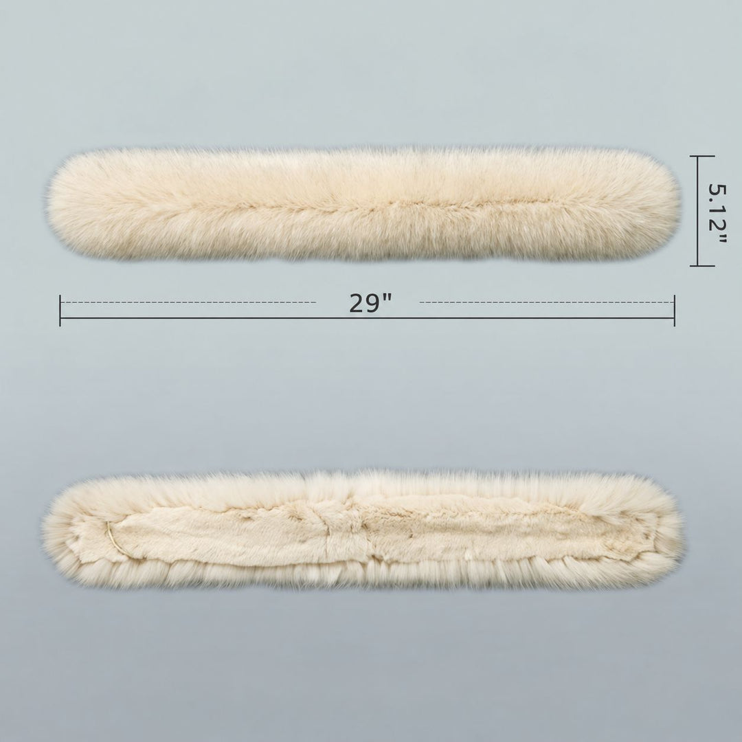 Women’s Real Fox Fur Cross-Over Scarf Genuine Plush Winter Fur Neck Warmer Collar
