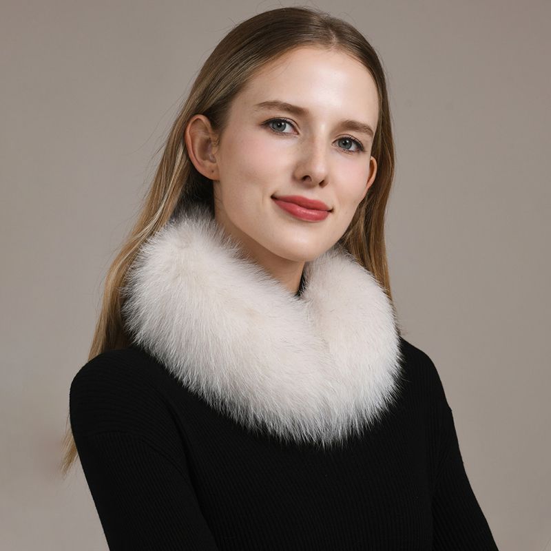 Women’s Real Fox Fur Collar Scarf Genuine Plush Winter Neck Warmer Wrap