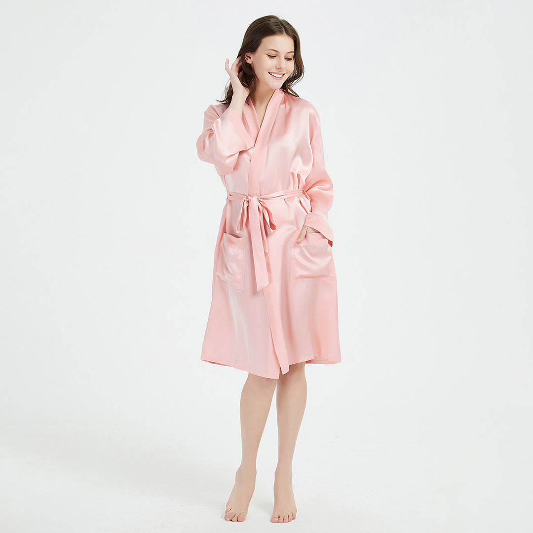Double-Sided Silky Luxury Mulberry Silk Robe for Women LSP020