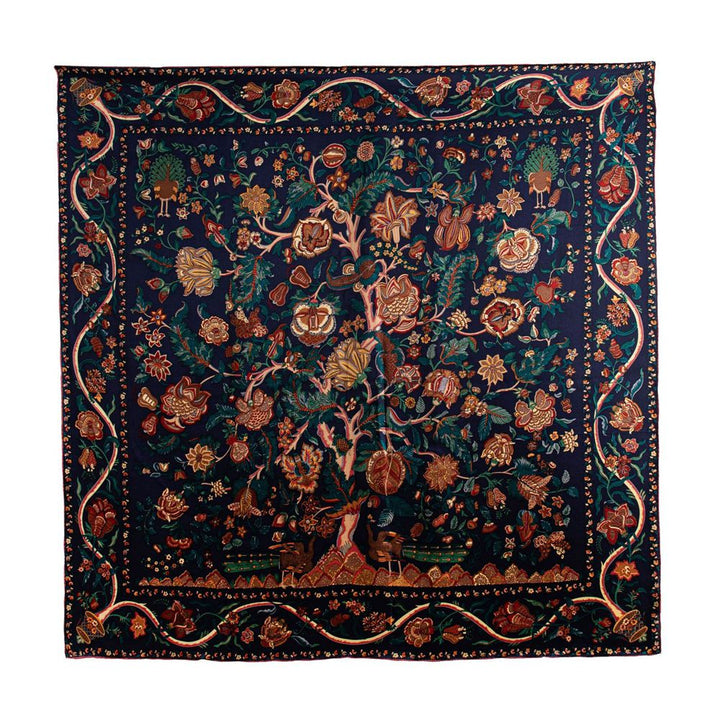 41" x 41" Classic Bloom Floral Paisley Butterfly Vintage Printed 100% Mulberry Silk Charmeuse Square Scarf