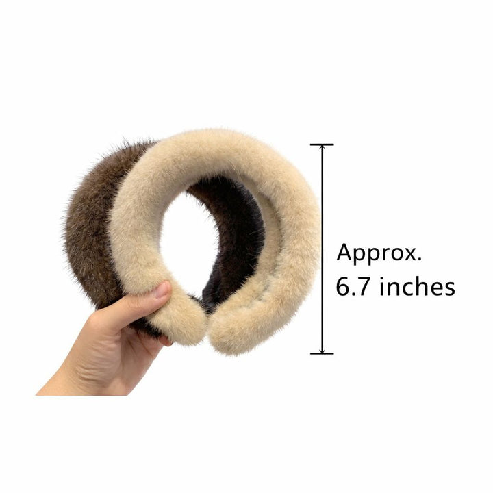 Elegant Real Mink Fur Headband for Women Soft Fuzzy Hairband Hair Accessory