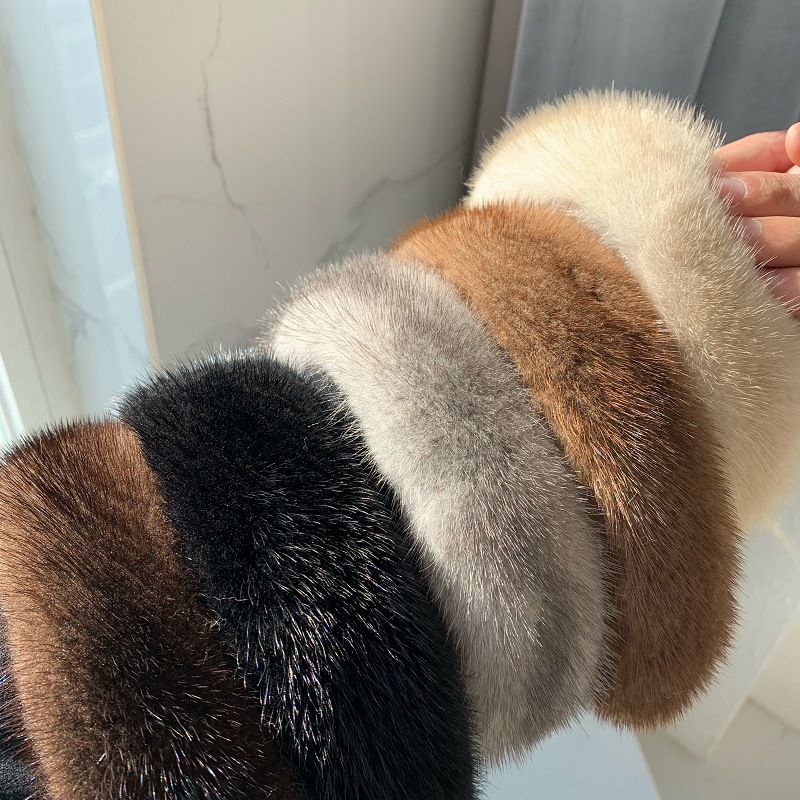 Elegant Real Mink Fur Headband for Women Soft Fuzzy Hairband Hair Accessory