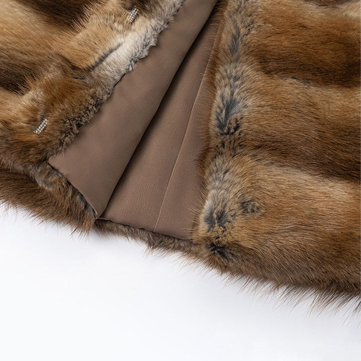 Genuine Mink Fur Shawl Wrap Capelet Stole Soft Warm Fur Shoulder Wrap for Women