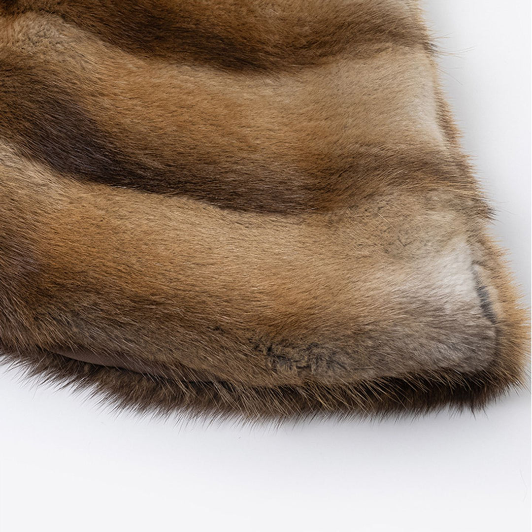 Genuine Mink Fur Shawl Wrap Capelet Stole Soft Warm Fur Shoulder Wrap for Women