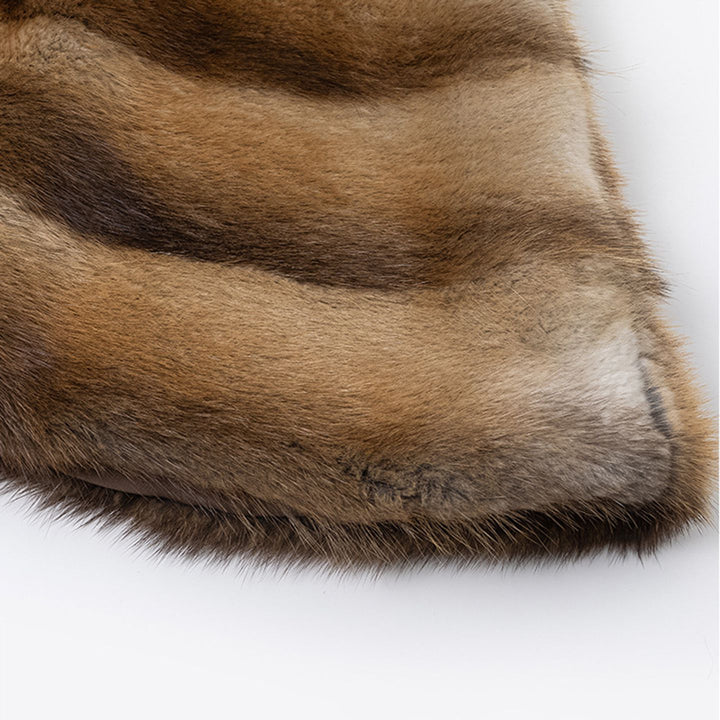 Genuine Mink Fur Shawl Wrap Capelet Stole Soft Warm Fur Shoulder Wrap for Women
