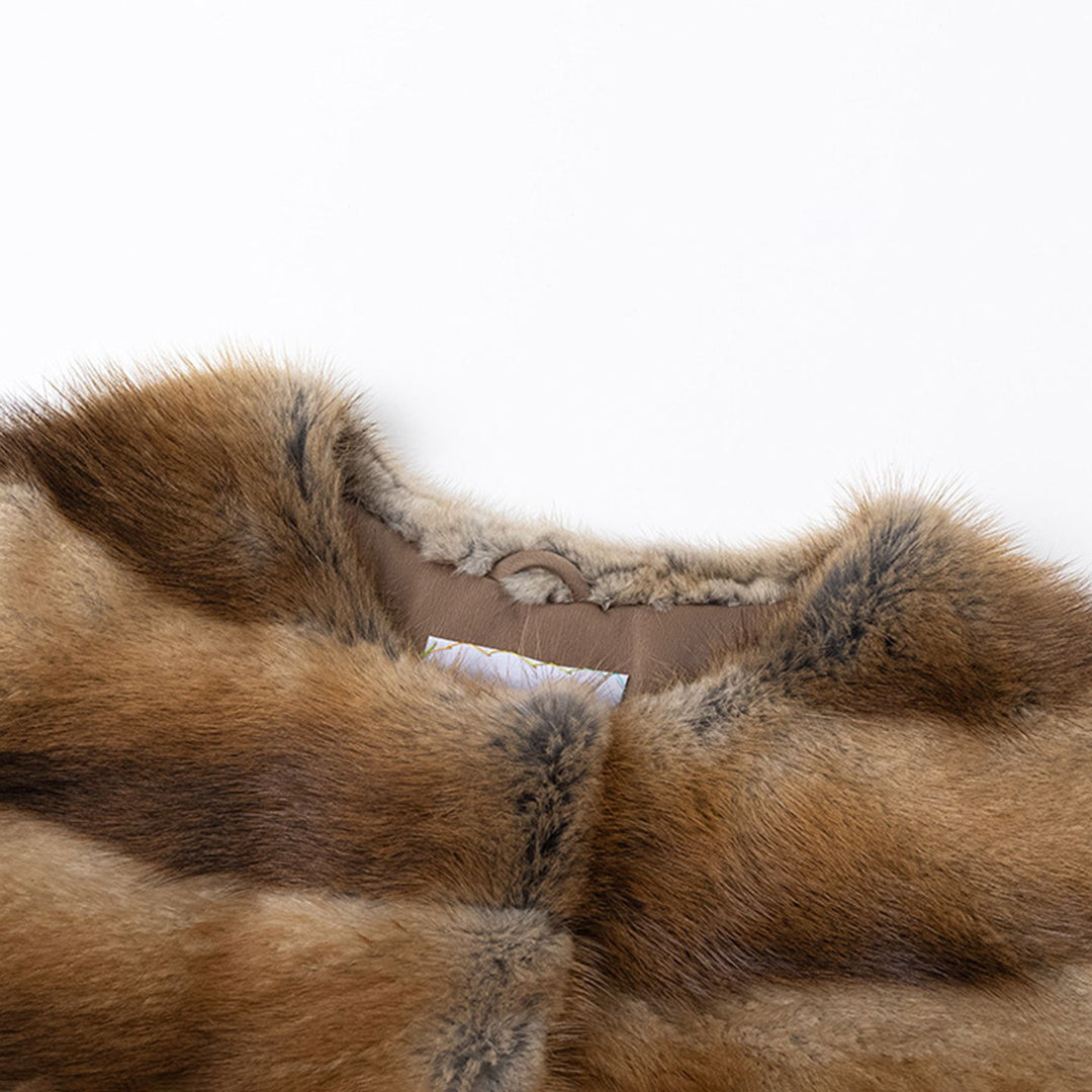 Genuine Mink Fur Shawl Wrap Capelet Stole Soft Warm Fur Shoulder Wrap for Women