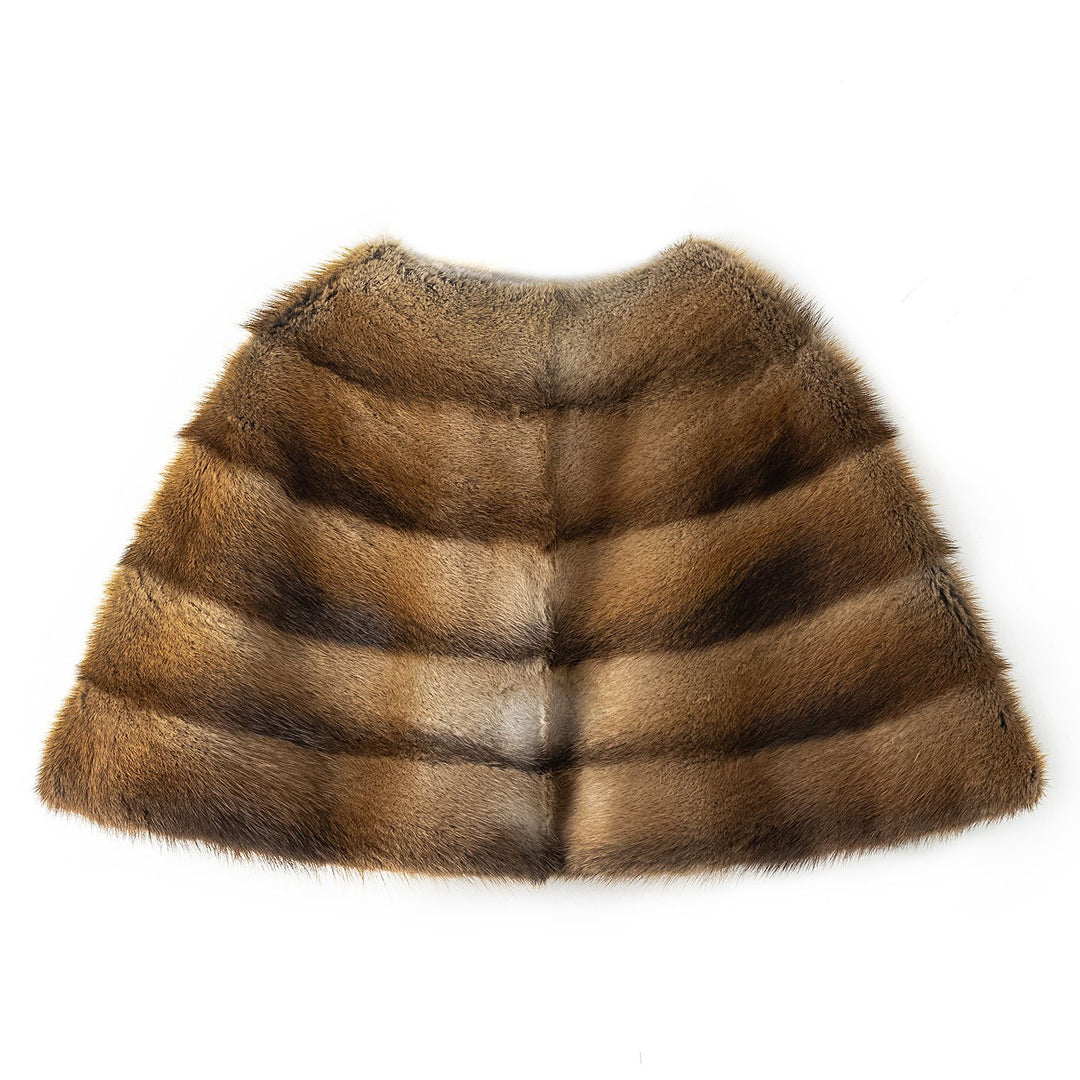 Genuine Mink Fur Shawl Wrap Capelet Stole Soft Warm Fur Shoulder Wrap for Women