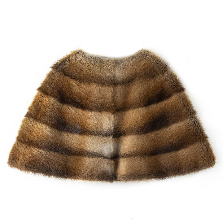 Genuine Mink Fur Shawl Wrap Capelet Stole Soft Warm Fur Shoulder Wrap for Women