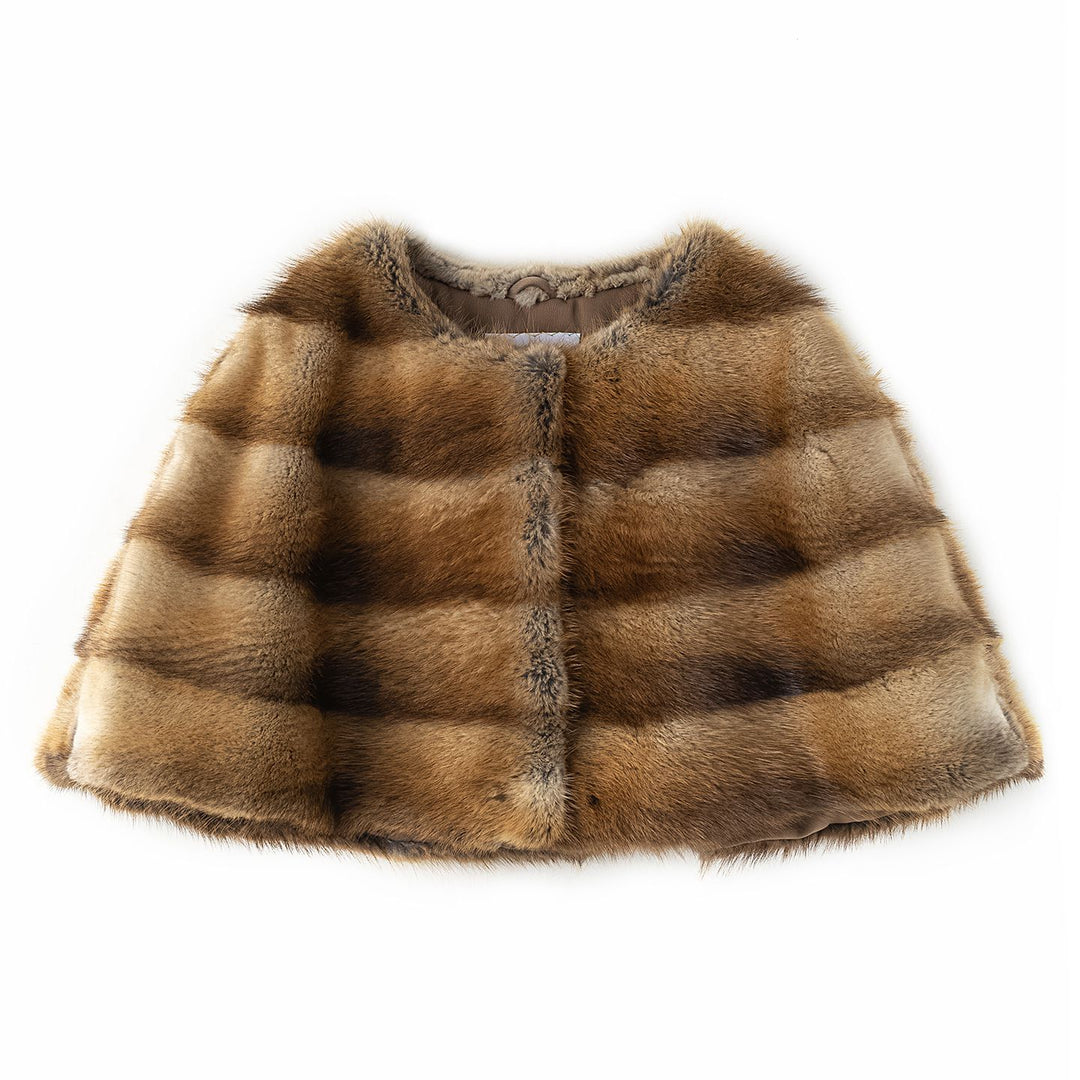Genuine Mink Fur Shawl Wrap Capelet Stole Soft Warm Fur Shoulder Wrap for Women