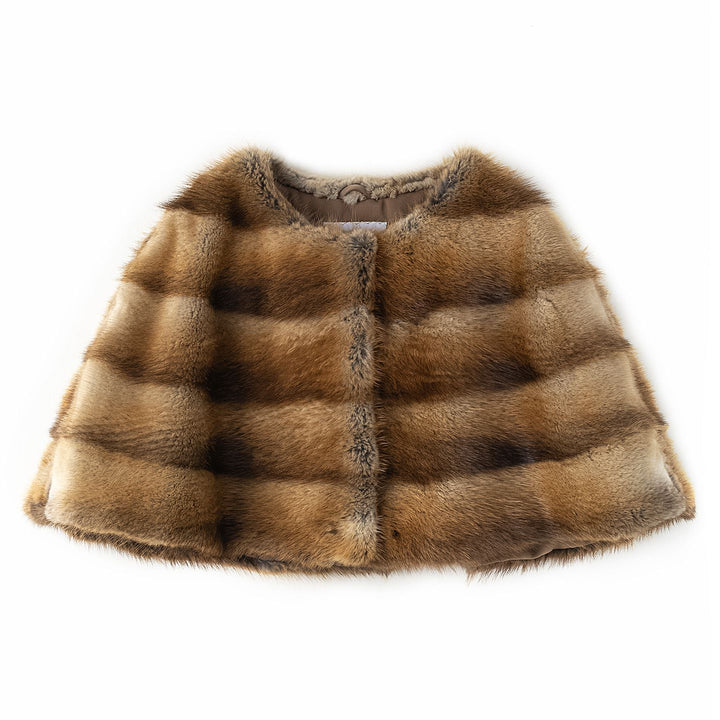 Genuine Mink Fur Shawl Wrap Capelet Stole Soft Warm Fur Shoulder Wrap for Women