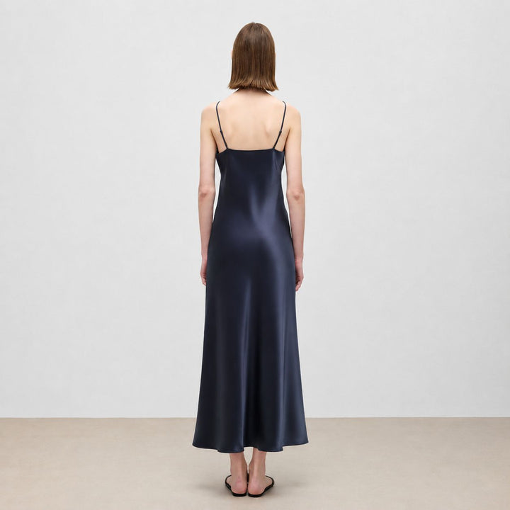 Mulberry Silk V-Neck Long Slip Dress