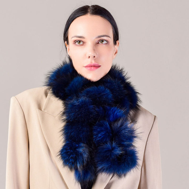 Fluffy Genuine Fox Fur Scarf Women Fashion Winter Warm Neck Wrap