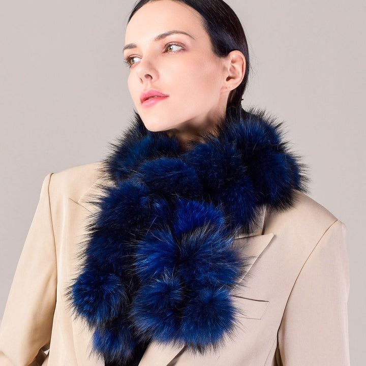 Fluffy Genuine Fox Fur Scarf Women Fashion Winter Warm Neck Wrap