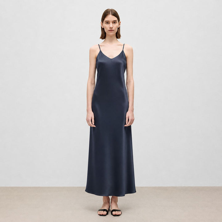 Mulberry Silk V-Neck Long Slip Dress