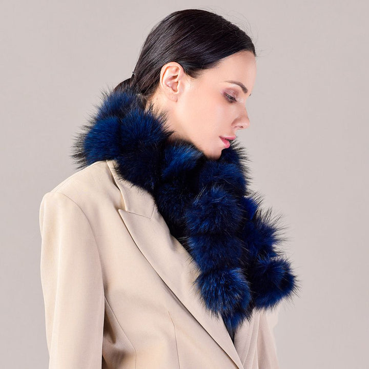 Fluffy Genuine Fox Fur Scarf Women Fashion Winter Warm Neck Wrap