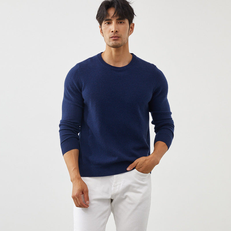 Men's Classic Crew Neck 100% Cashmere Pullover Sweater