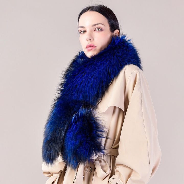 Women's Large Size Real Fox Fur Scarf Winter Luxury Warm Fur Collar