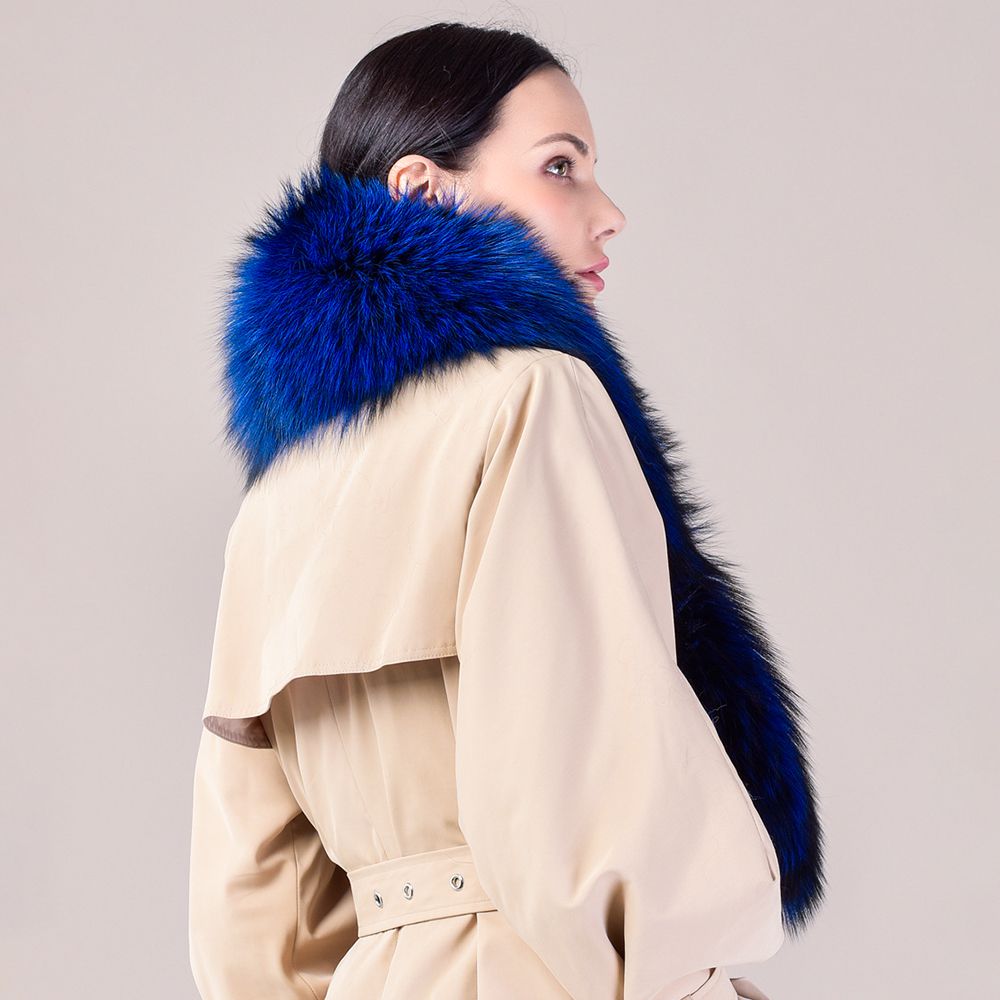Women's Large Size Real Fox Fur Scarf Winter Luxury Warm Fur Collar