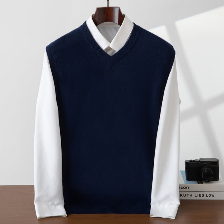 Men's Classic 100% Cashmere V-Neck Sweater Vest