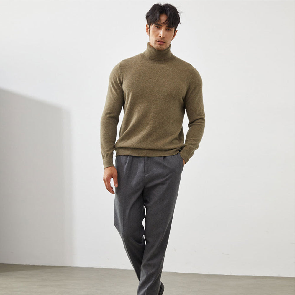 Men's Classic 100% Cashmere Turtleneck Sweater