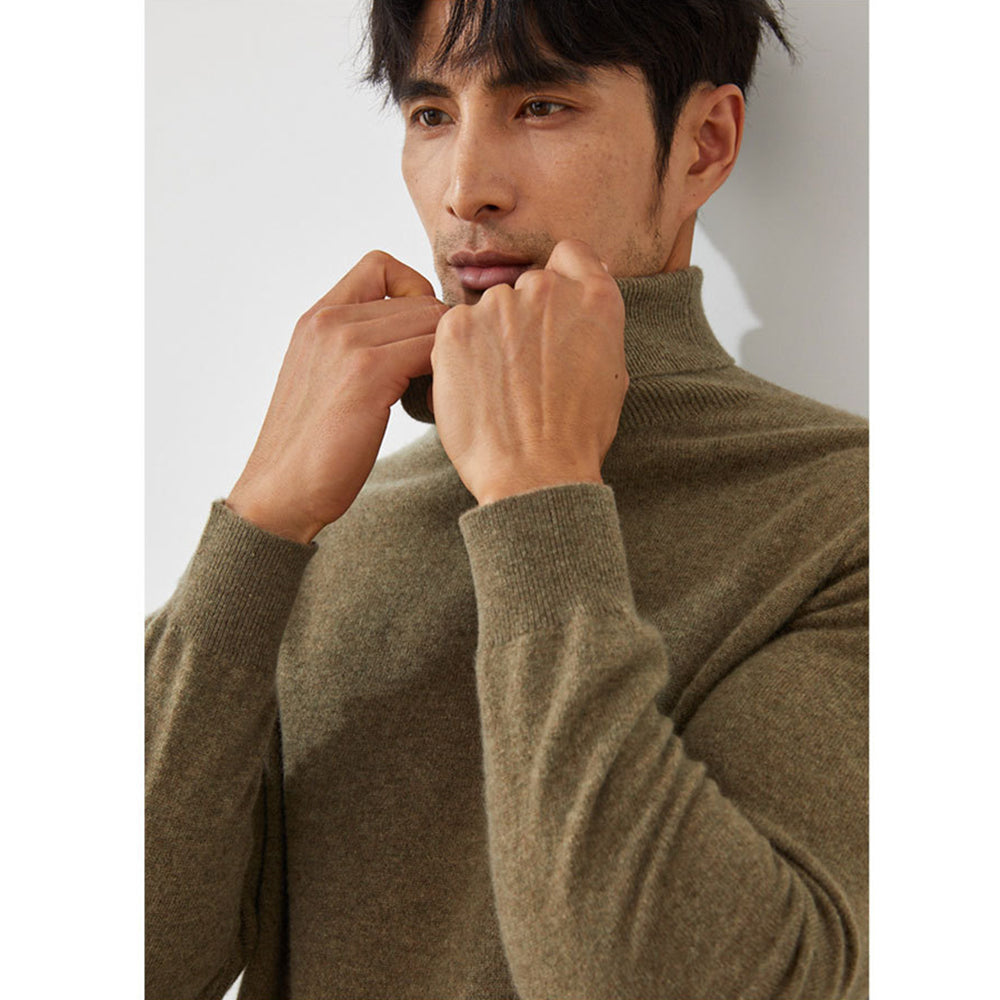 Men's Classic 100% Cashmere Turtleneck Sweater