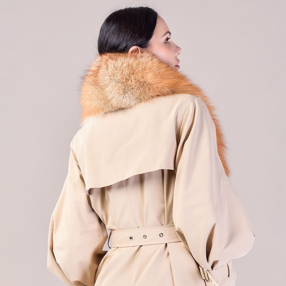 Women's Large Size Real Fox Fur Scarf Winter Luxury Warm Fur Collar