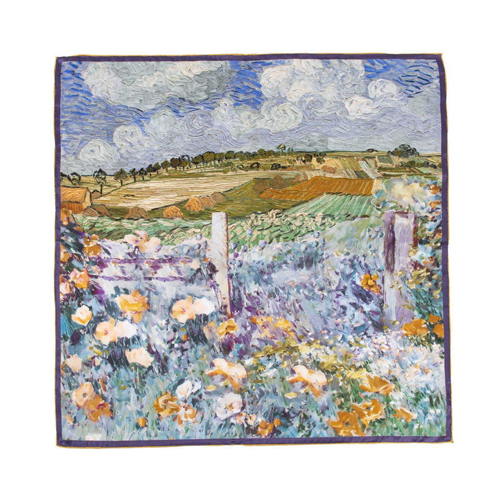 35" x 35" Floral Printed Large Silk Sqaure Scarf Women's Mulberry Silk Head Wrap