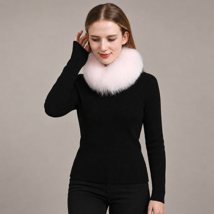 Women’s Real Fox Fur Collar Scarf Genuine Plush Winter Neck Warmer Wrap