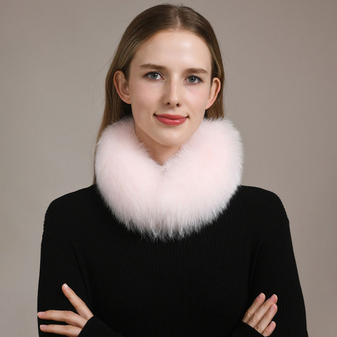 Women’s Real Fox Fur Collar Scarf Genuine Plush Winter Neck Warmer Wrap