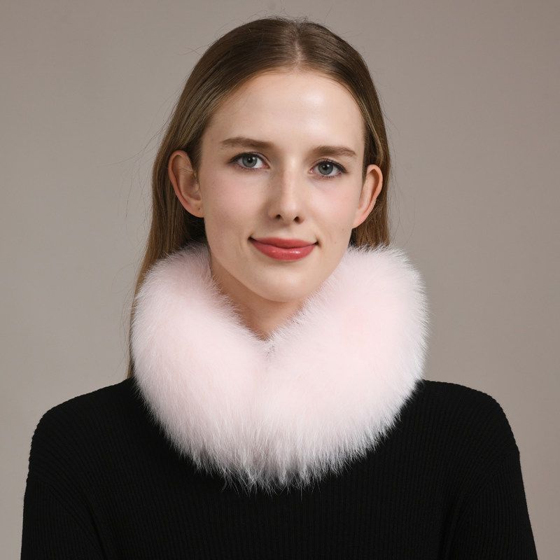 Women’s Real Fox Fur Collar Scarf Genuine Plush Winter Neck Warmer Wrap