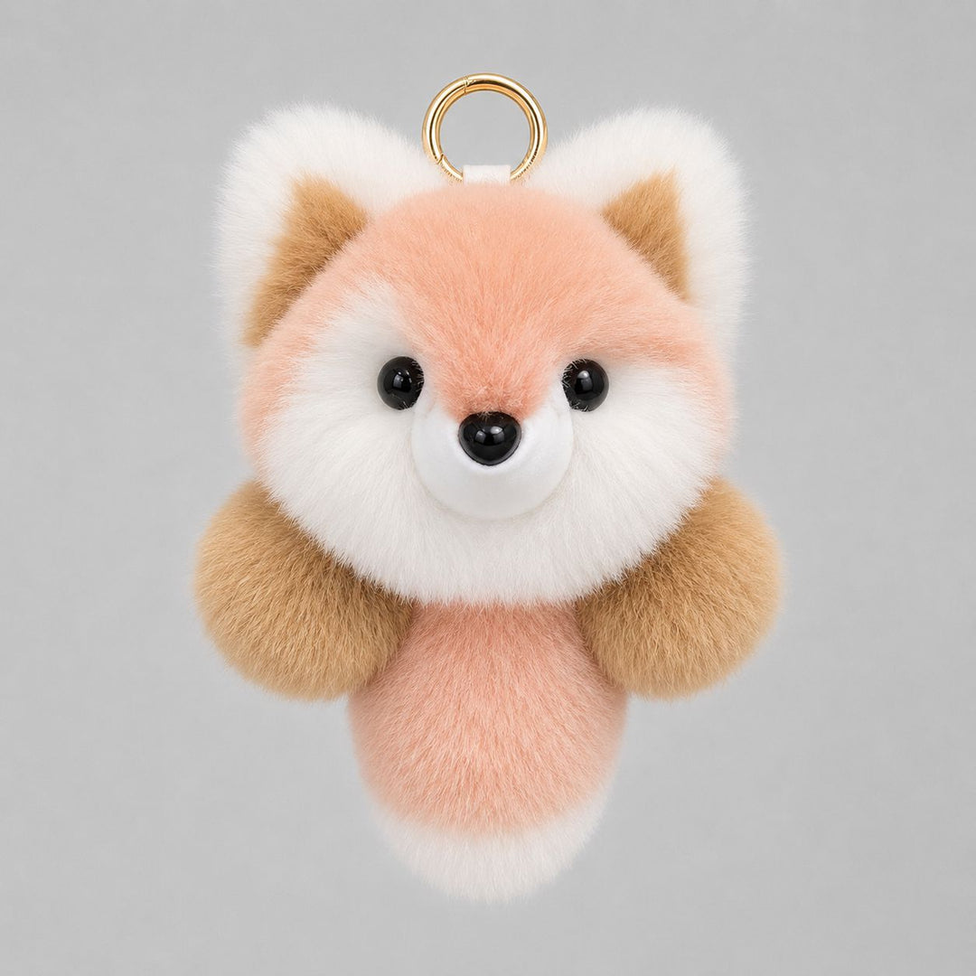 Cute Real Rabbit Fur Fox Keychain Fluffy Plush Furry Animal Bag Charm
