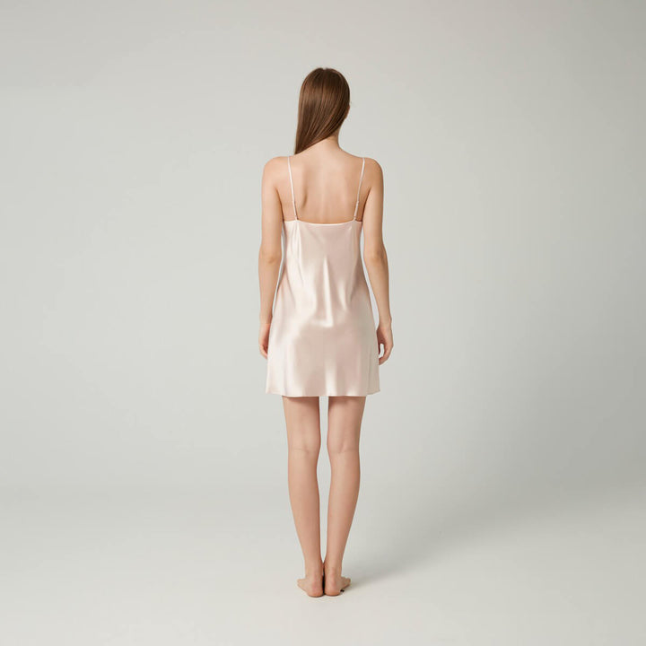 Double-Sided Silky Scoop Neckline Mulberry Silk Chemise for Women LSP005