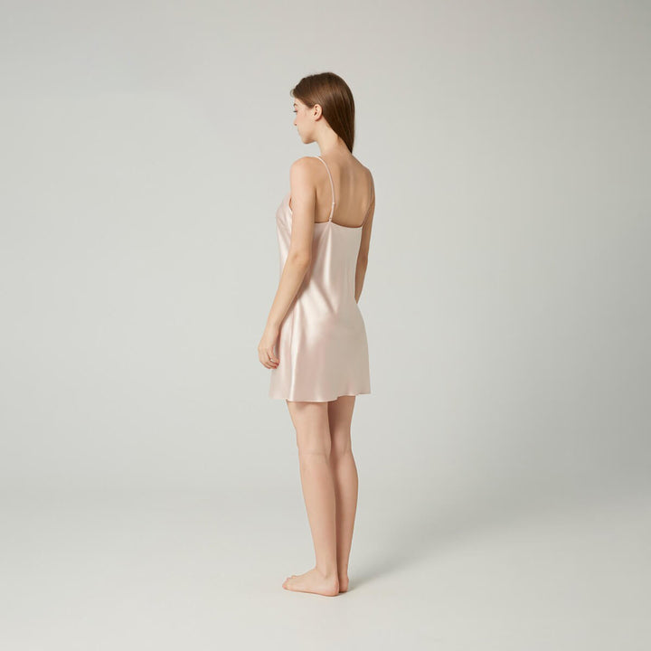 Double-Sided Silky Scoop Neckline Mulberry Silk Chemise for Women LSP005