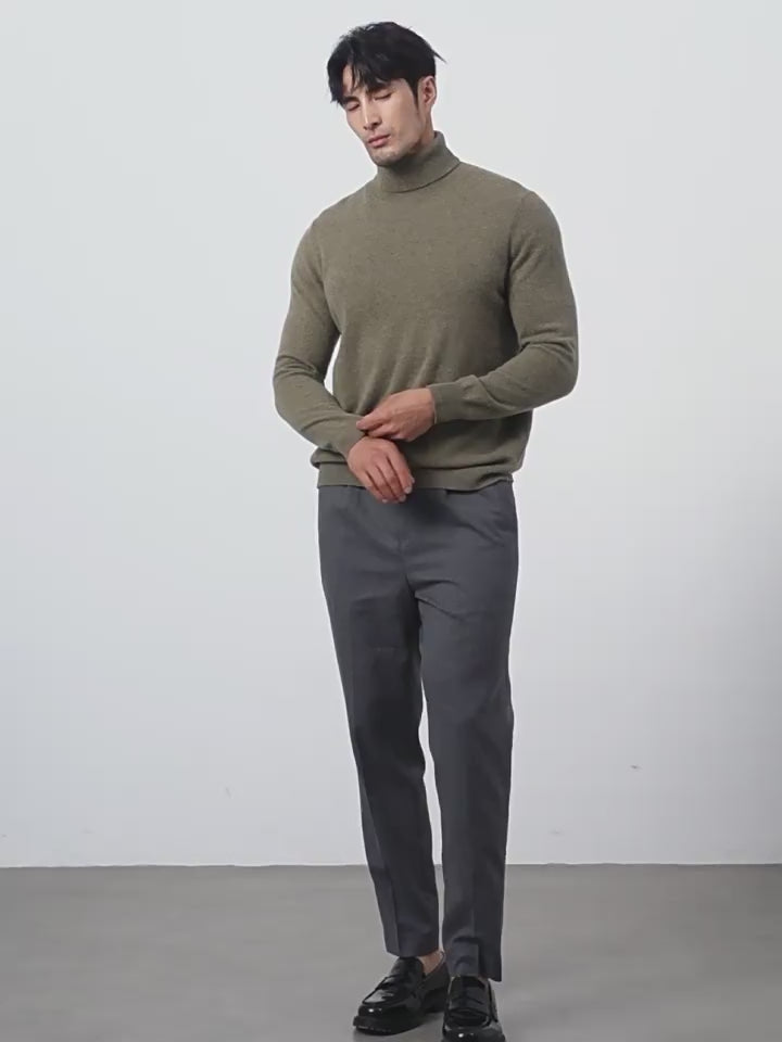 Men's Classic 100% Cashmere Turtleneck Sweater