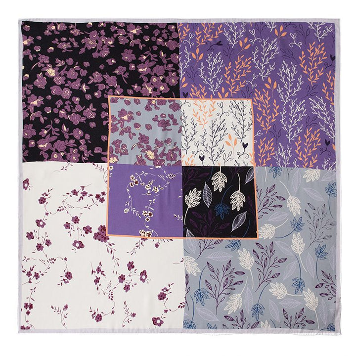 41" x 41" Classic Bloom Floral Paisley Butterfly Vintage Printed 100% Mulberry Silk Charmeuse Square Scarf