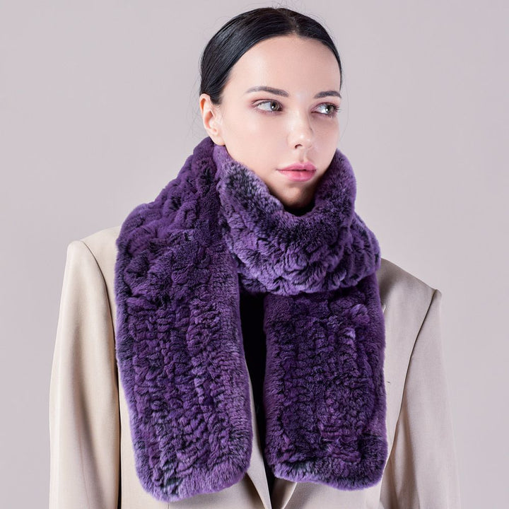Real Rabbit Fur Scarf Women Winter Soft Warm Fashion Long Scarves