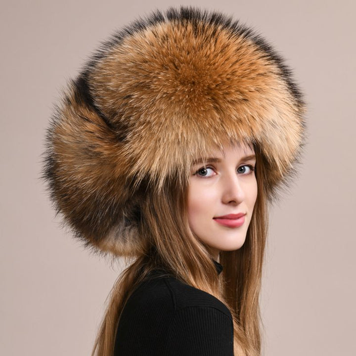 Luxury Genuine Fox Fur Trapper Hat Full Pelt Winter Pom Pom Hat Cold Wether Ushanka for Women