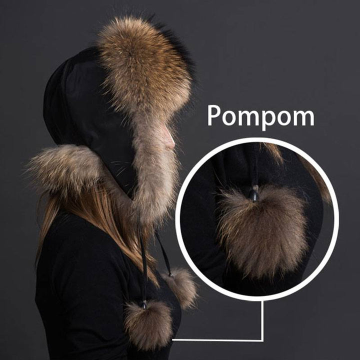 Real Fox Fur Trapper Hats for Women Winter Outdoor Cold Weather Fluffy Fuzzy Furry Genuine Fur Hats