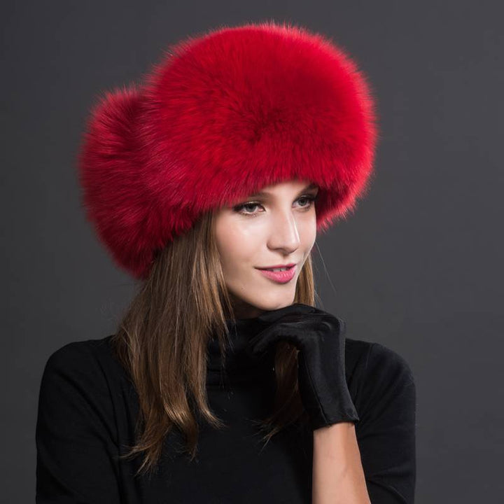 Real Fox Fur Trapper Hats for Women Winter Outdoor Cold Weather Fluffy Fuzzy Furry Genuine Fur Hats
