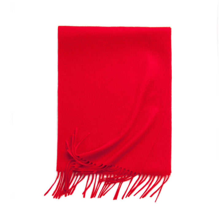 Basic Solid Color Long Cashmere Scarf with Tassels