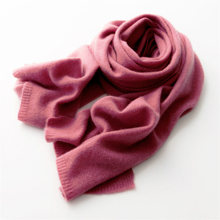 Fall and Winter Solid Color Pure Cashmere Scarf for Women