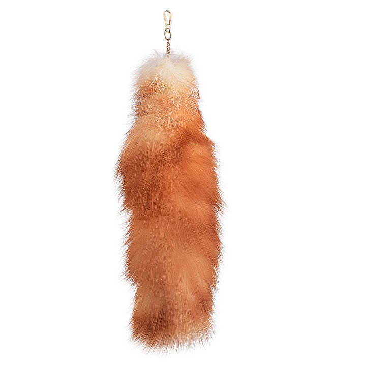 Natural Color Real Fox Fur Tail Keychain Oversized Fluffy Plush Bag Charm