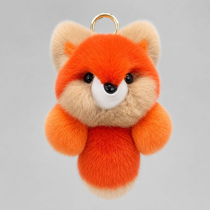 Cute Real Rabbit Fur Fox Keychain Fluffy Plush Furry Animal Bag Charm