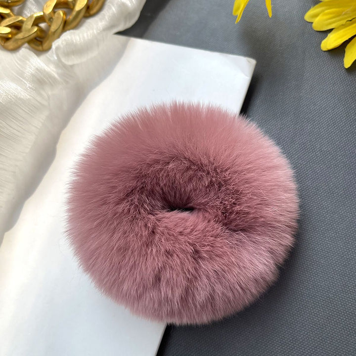 Soft Fluffy Rabbit Fur Scrunchies